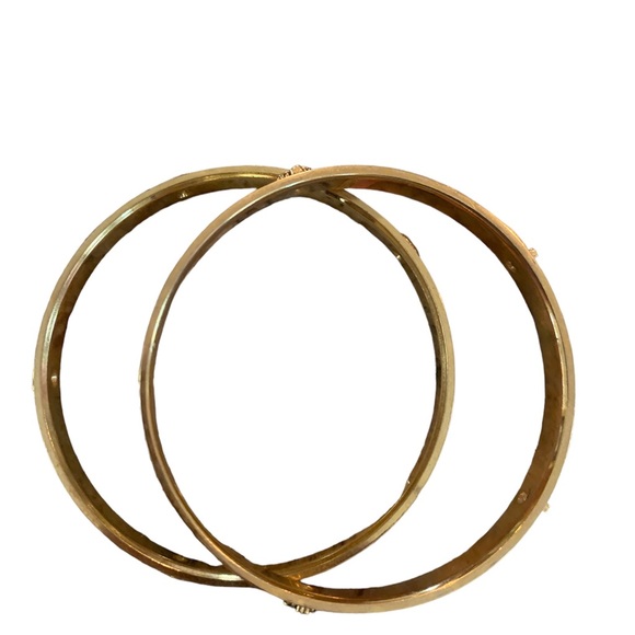 👑💕Set of 2 Juicy Couture Gold Tone Enamel Bangles - Picture 6 of 6